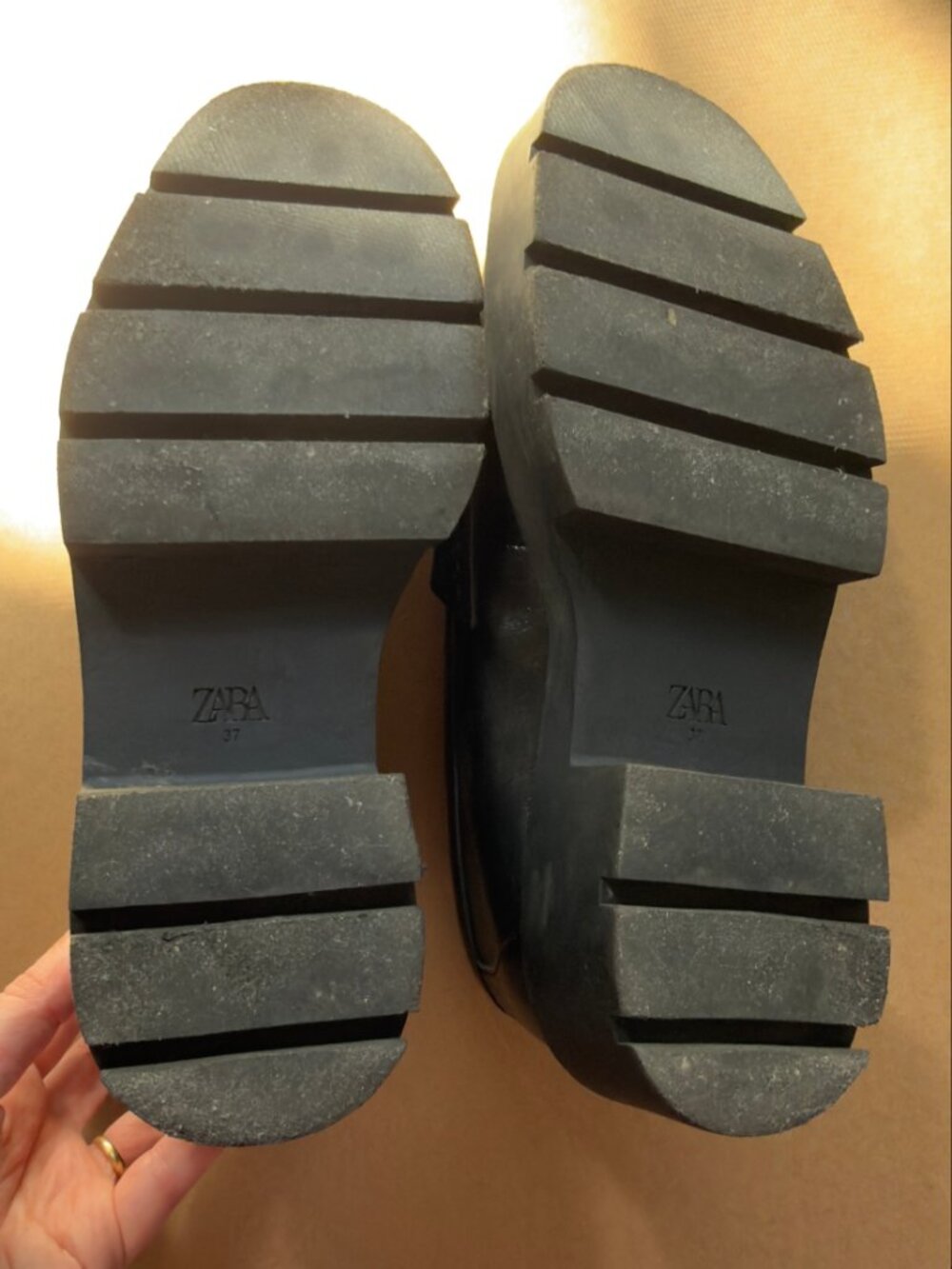 Zara Black Women's Chunky Platform Penny Loafers - Size 37 EU - Picture 4 of 6